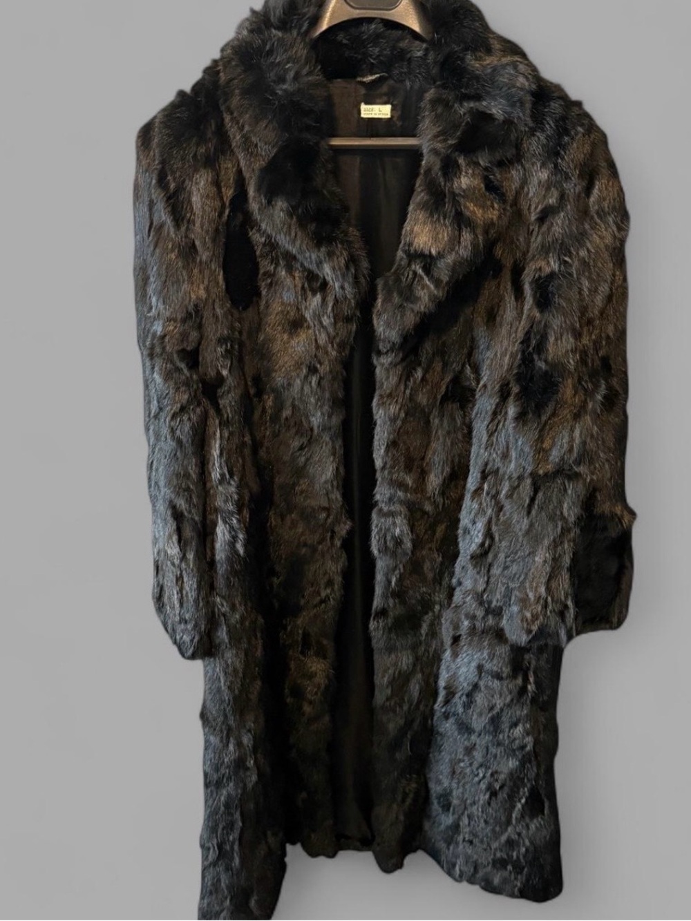 Classic black rabbit fur coat